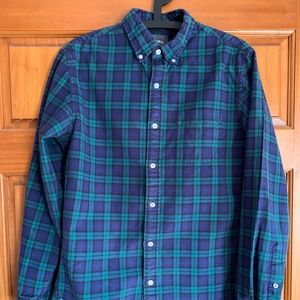 Bonobos Green/Blue Flannel Shirt - Slim - Medium